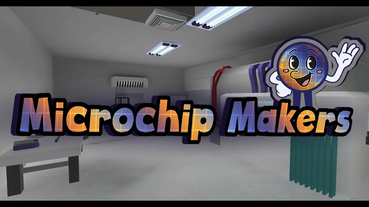 A silicon wafer fabrication step shown inside the Microchip Makers VR experience